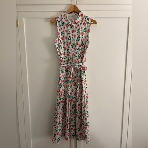 J Crew Factory strawberry midi dress, size 6